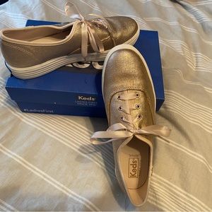Women’s Keds Ortholite Rose Gold Triple Decker Shoes Size 8